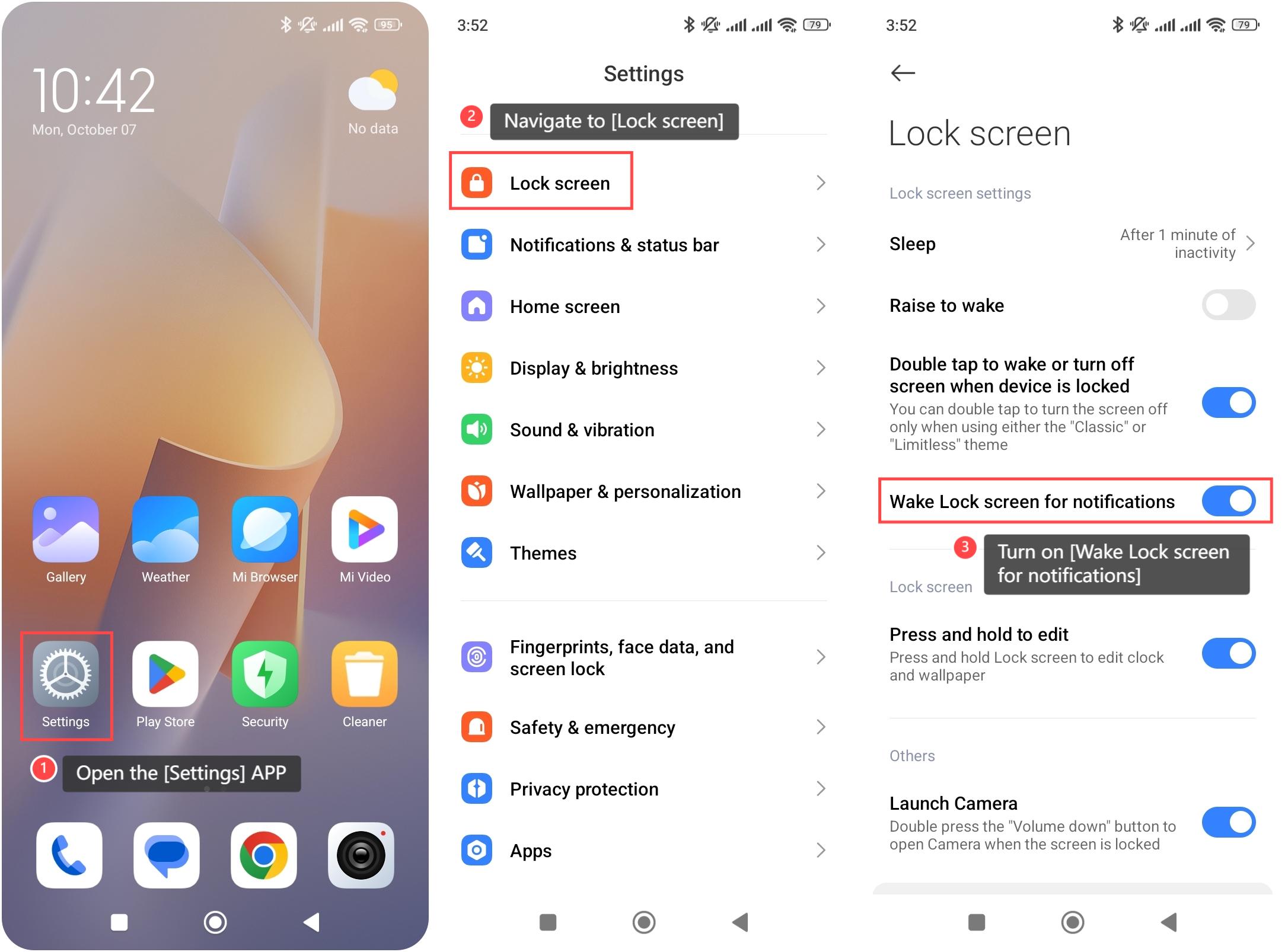 通知を受信したときにREDMI 13Cをウェイクアップする方法は?