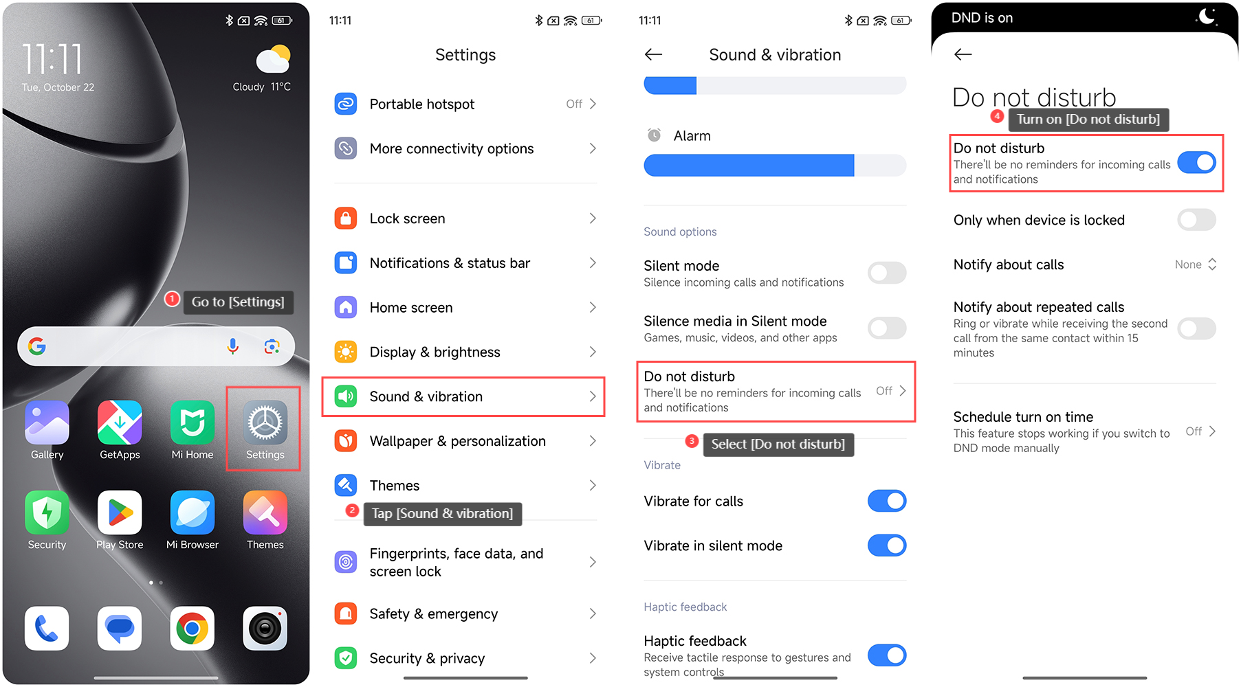 Xiaomi 14T Proでサイレントを有効/無効にする方法は?