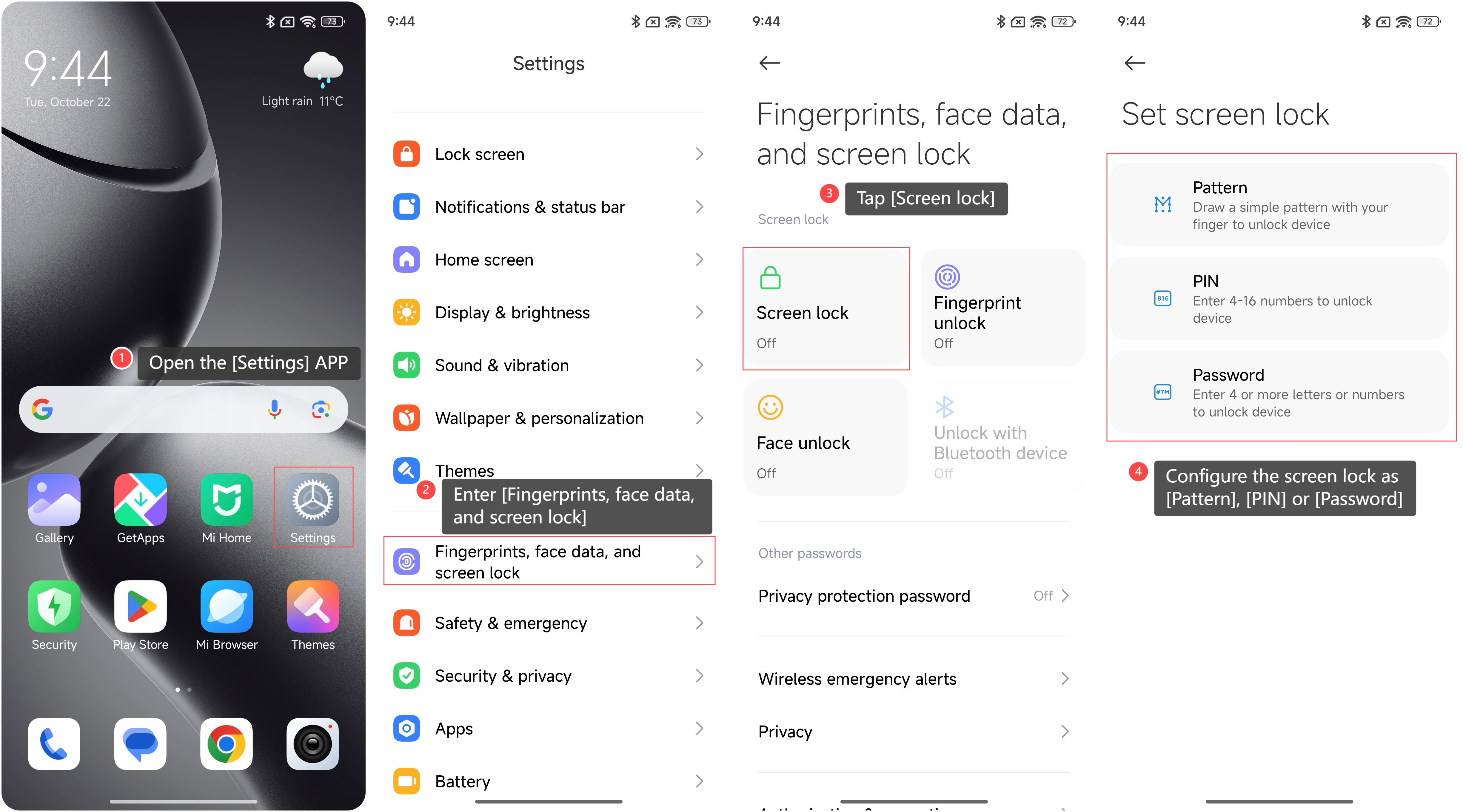Xiaomi MIUI Smart Lock settings screenshot
