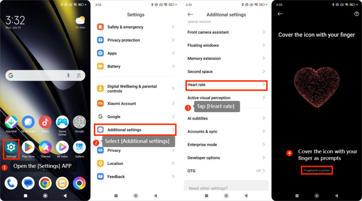 poco様⭐確認ページ POCO F6を使用して心拍数を測定する方法は?