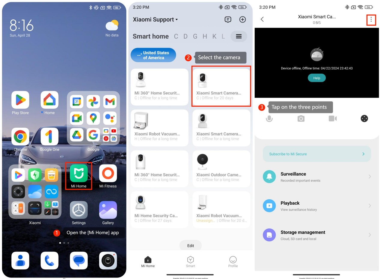 Xiaomi 스마트 카메라의 타임 스탬프를 활성화하는 방법은 무엇입니까?