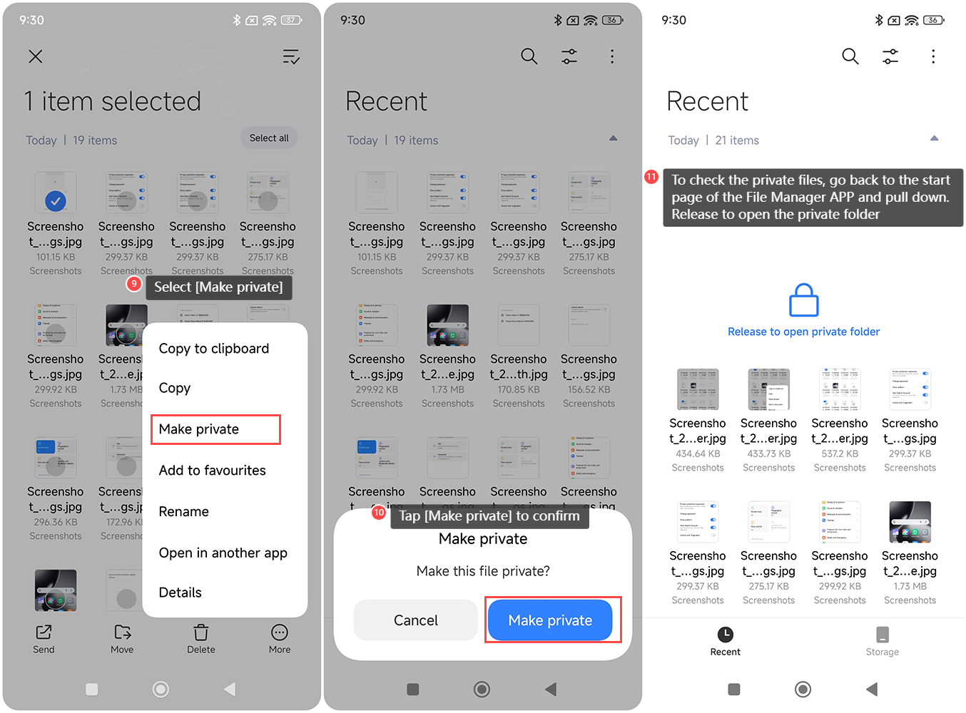 Xiaomi 14T Proでプライベートファイルを作成して確認する方法は?