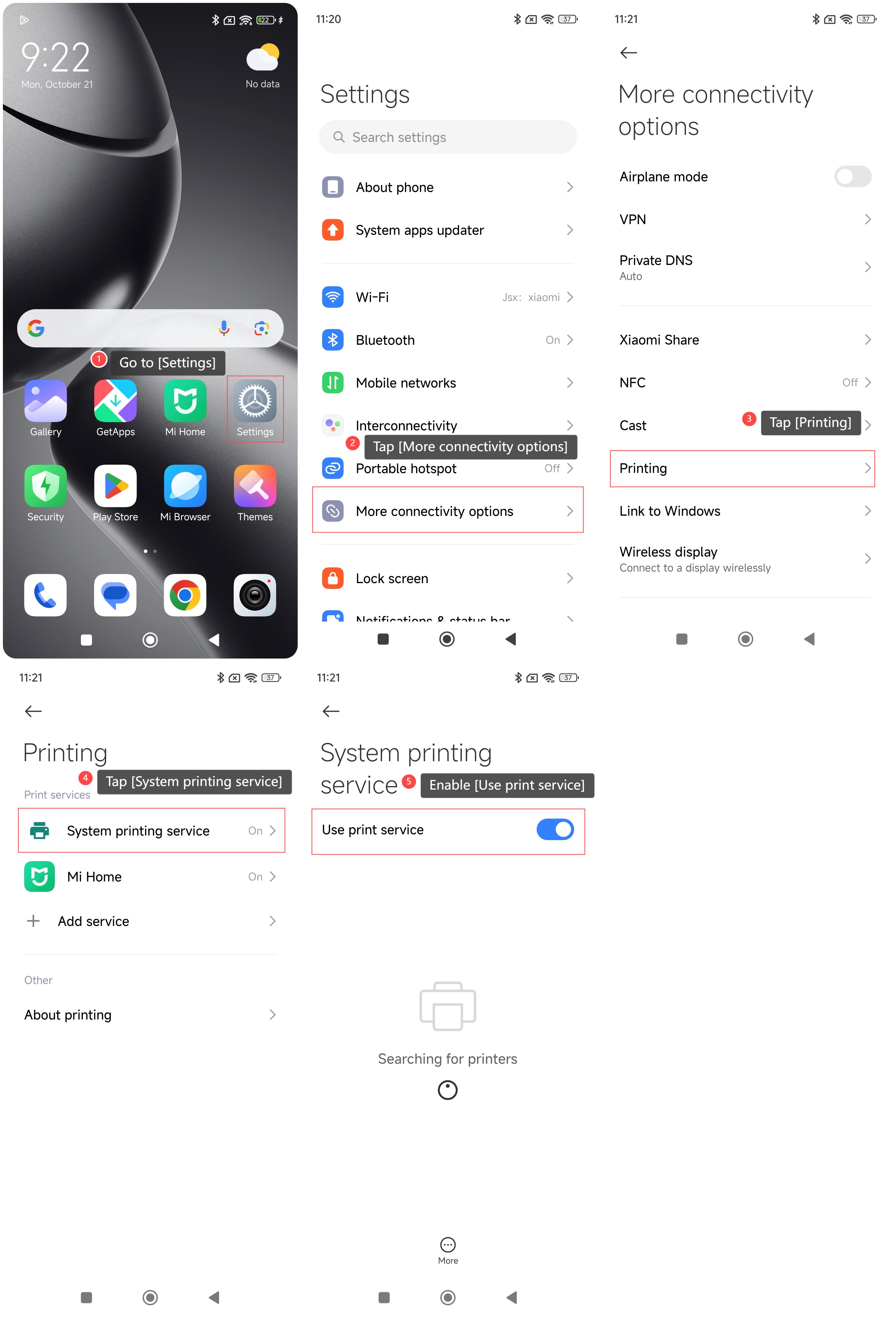 Xiaomi 14T Pro를 프린터에 연결하는 방법은 무엇입니까?