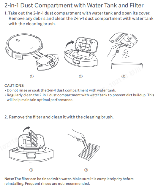 Xiaomi robot vacuum wheel cleaning steps