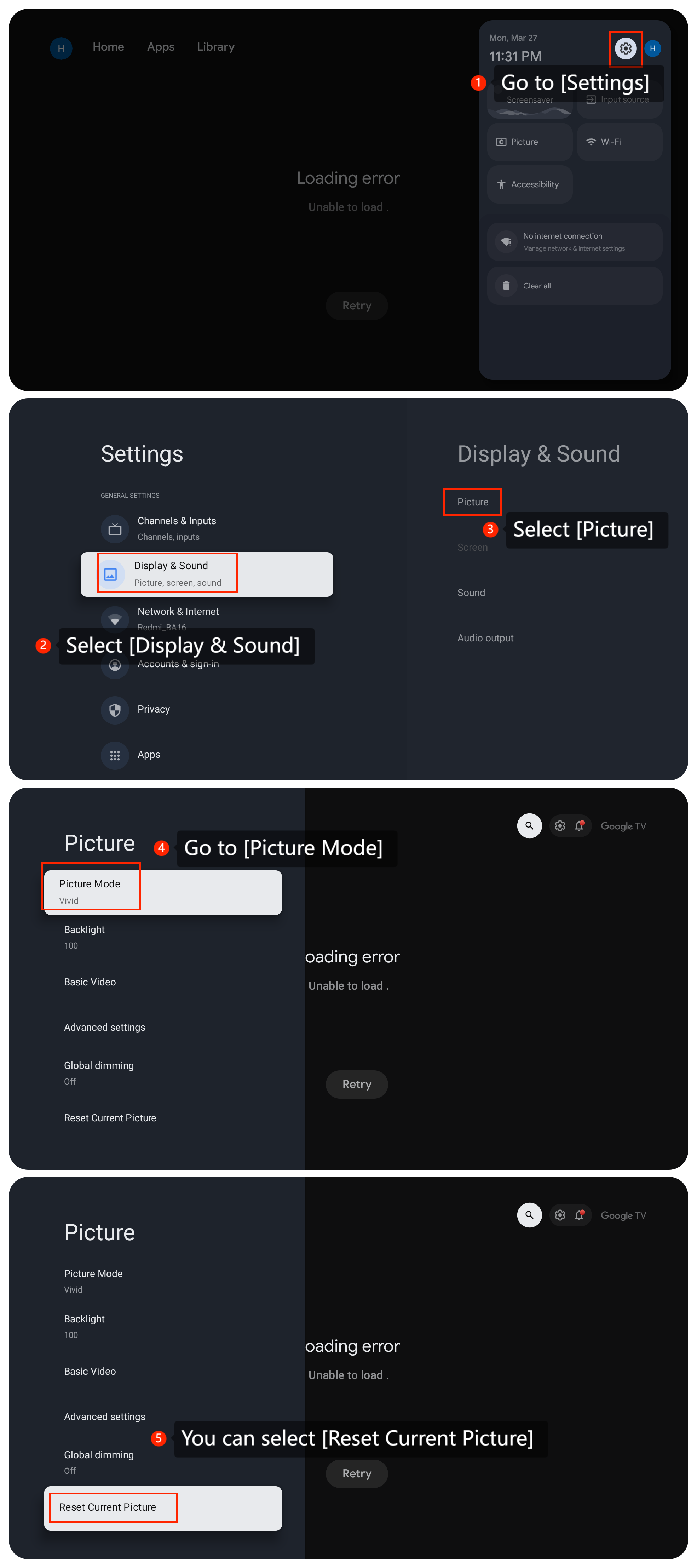 Xiaomi TV A Pro 32に音声はあるが画像がない場合はどうすればよいですか?