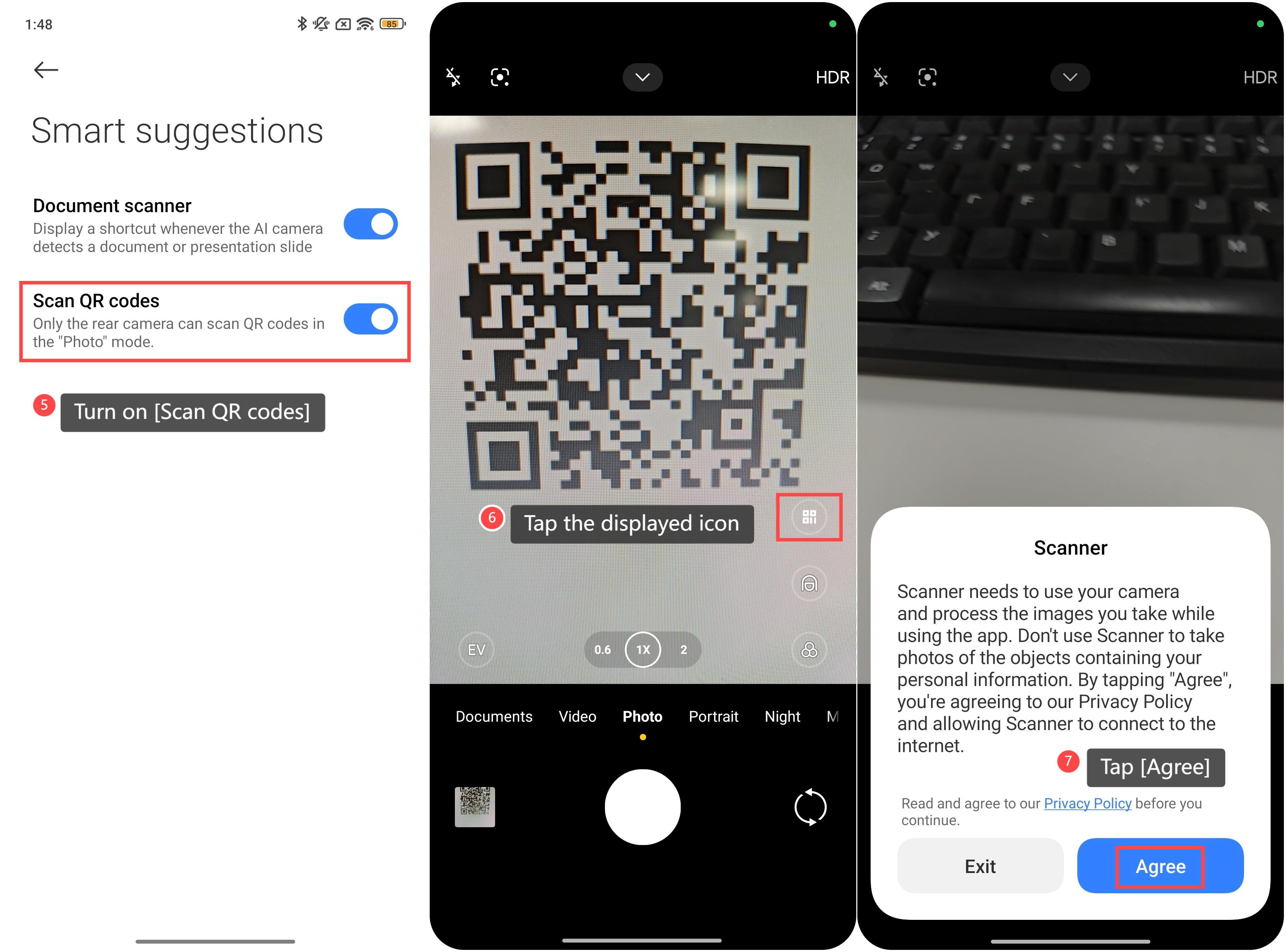 POCO F6의 카메라를 사용하여 QR 코드를 스캔하는 방법은 무엇입니까?