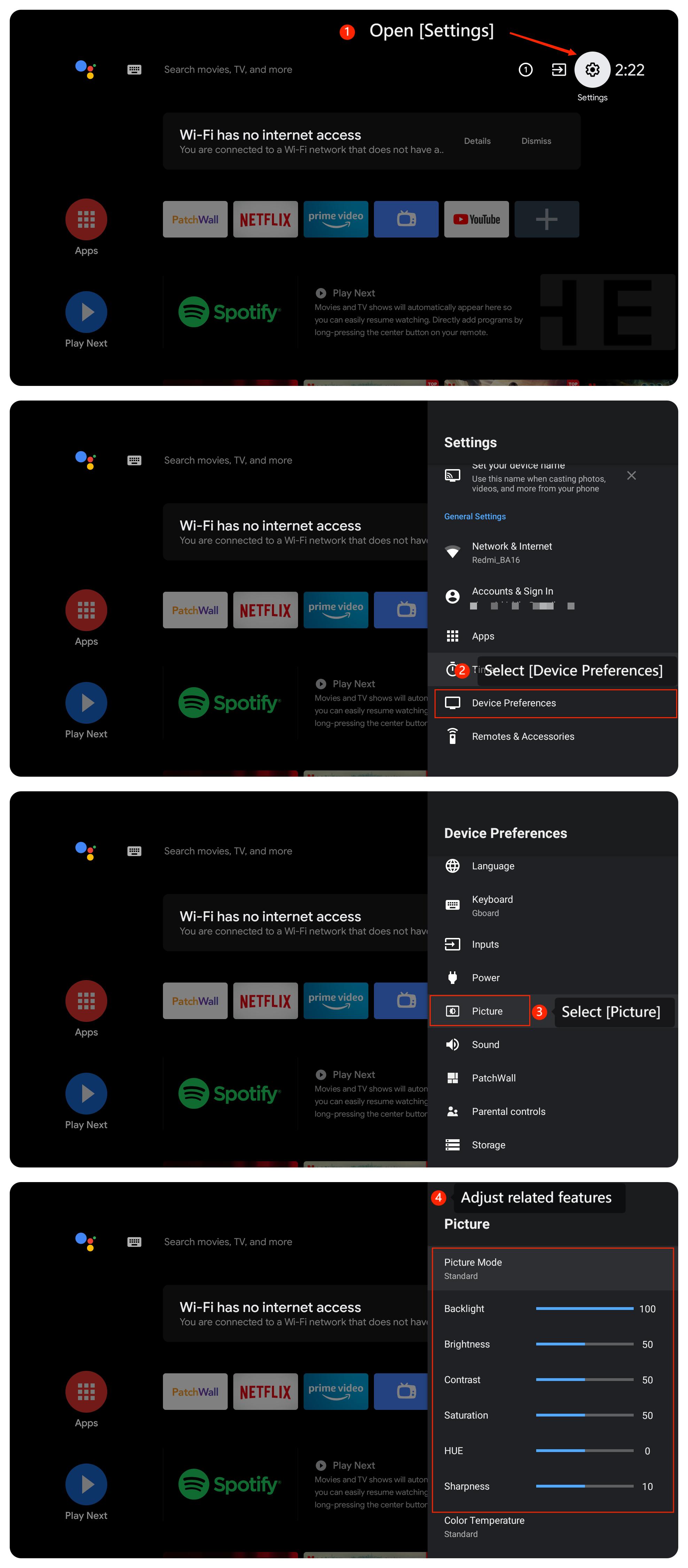 Mi TV 4S 55に色の問題がある場合はどうすればよいですか?